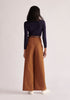 Paisie Belted Pleated Wide Leg Trousers in Brown Back
